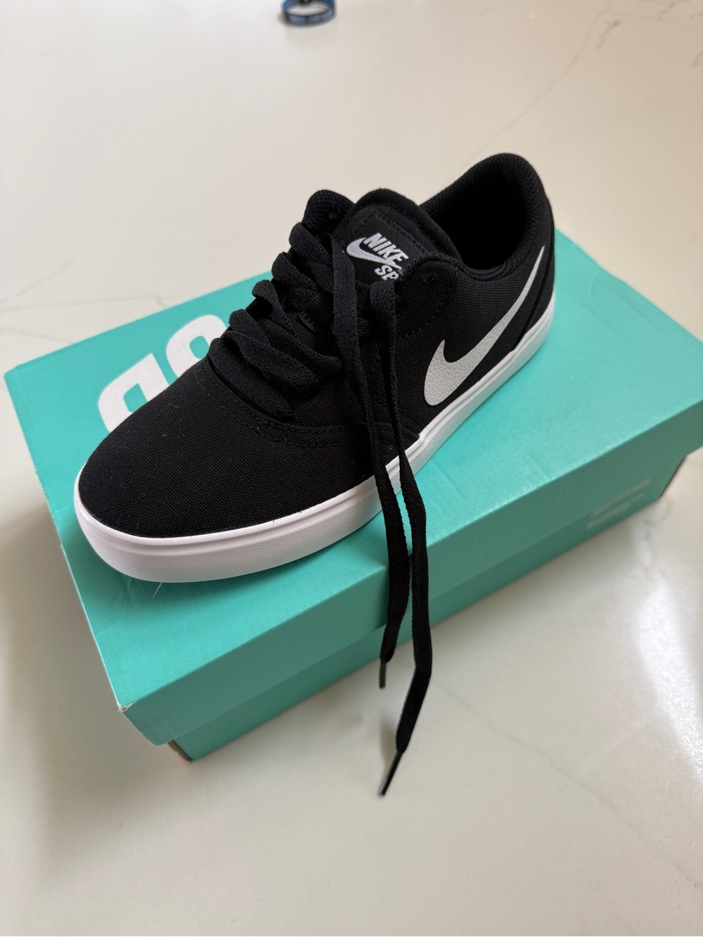 Nike Black and White Low-Top Skate Shoe